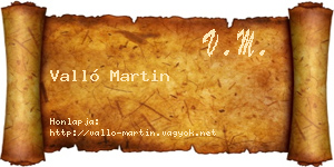 Valló Martin névjegykártya